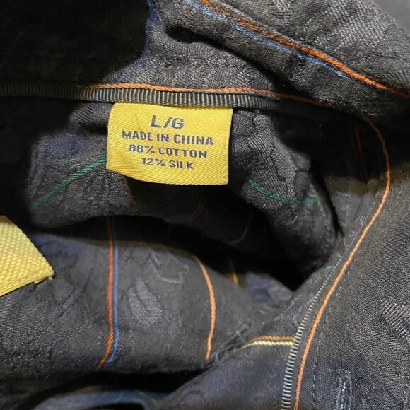 Tommy Bahama Cotton Silk Blue Floral Paisley Button Down Shirt Large - Picture 3 of 4